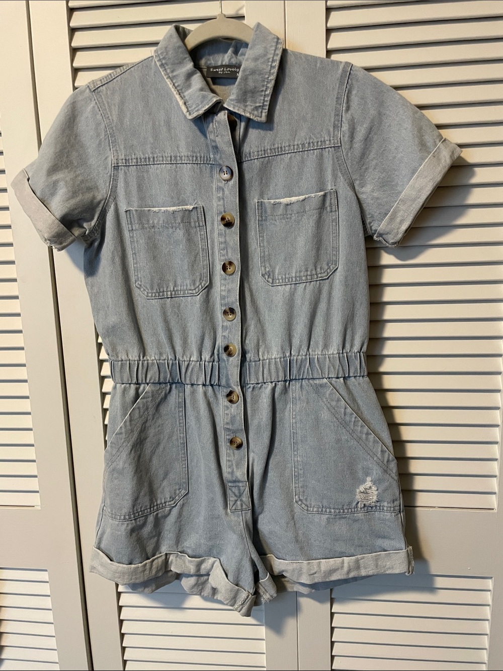 Sweet Lovely Women’s Light Blue Denim Romper